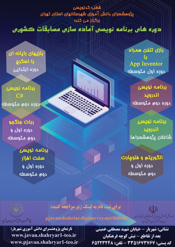 برگزاري دوره هاي برنامه نويسي پژوهشسراي دانش آموزي